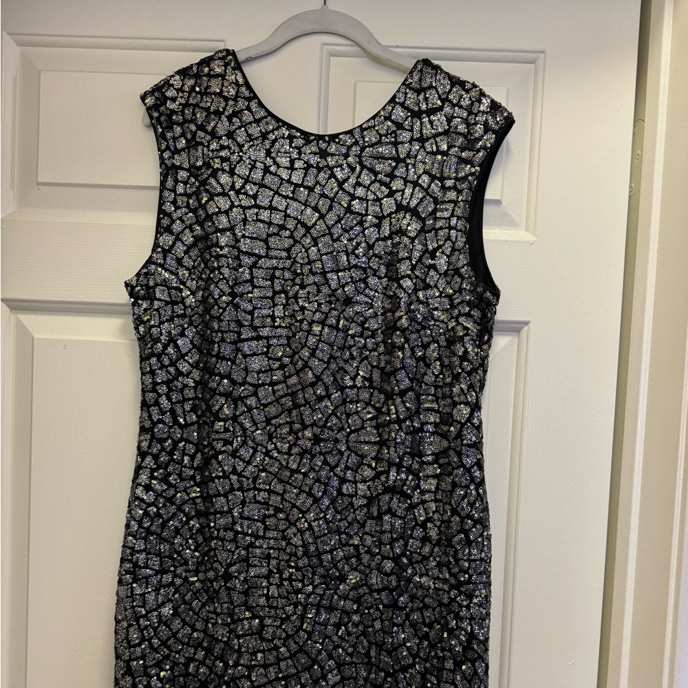 Sequence black and silver dress. Beautiful fit and scoop back.